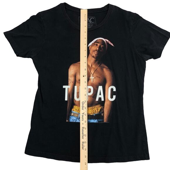 Tupac 2Pac T-Shirt Medium Black Graphic Print Short Sleeve Round Neck Unisex - Picture 7 of 8